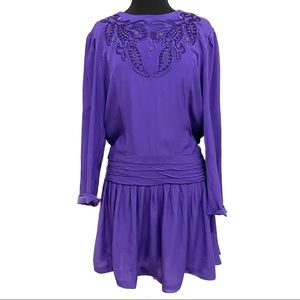 Vintage Purple Drop Waist Dress